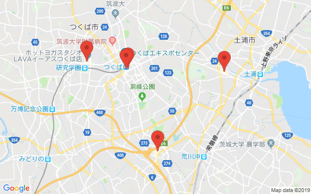 土浦の保険相談窓口のマップ